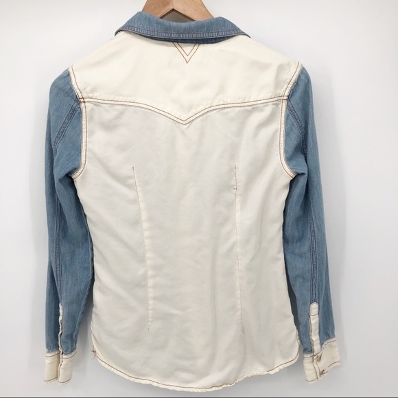 Jessica Simpson Morning Glory Soft Denim Top S-S - Picture 3 of 8